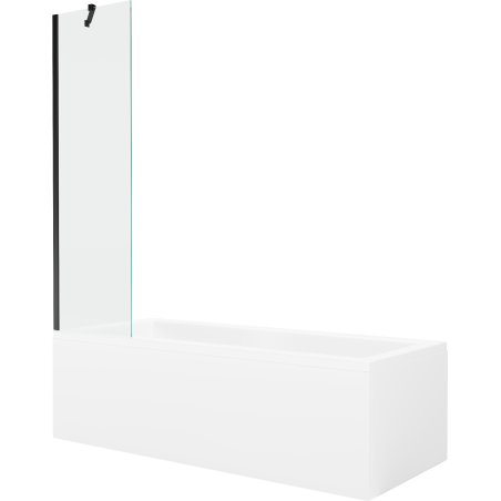 Mexen Cubik téglalap alakú kád 150 x 70 cm burkolattal és 50 cm-es, átlátszó, fekete - 550315070X9505000070