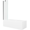 Mexen Cubik téglalap alakú kád 150 x 70 cm burkolattal és 50 cm-es, átlátszó, fekete - 550315070X9505000070