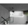 Mexen Cubik cadă dreptunghiulară de 150 x 70 cm cu panouri si paravan cu 1 aripă 50 cm, Model negru - 550315070X9505007070