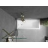 Mexen Cubik cadă dreptunghiulară 150 x 70 cm cu panou și paravan cu 1 canat 60 cm, transparent, auriu - 550315070X9506000050