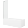 Mexen Cubik téglalap alakú kád 150 x 70 cm burkolattal és 1 szárnyú 60 cm-es paravánnal, átlátszó, fekete - 550315070X950600007?