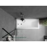 Mexen Cubik cadă dreptunghiulară 150 x 70 cm cu carcasă și paravan 1-canată 60 cm, transparent, negru - 550315070X9506000070