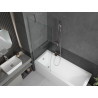 Mexen Cubik cadă dreptunghiulară 150 x 70 cm cu mască și paravan cu 1 panou de 70 cm, transparentă, cromată
