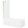 Mexen Cubik téglalap alakú kád 150 x 70 cm burkolattal és 1-szárnyas paravánnal 70 cm, átlátszó, arany - 550315070X9507000050