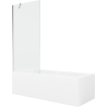 Mexen Cubik téglalap alakú kád 150 x 70 cm burkolattal és 1-szárnyas paravánnal 80 cm, átlátszó, króm - 550315070X9508000001