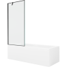 Mexen Cubik téglalap alakú kád 150 x 70 cm burkolattal és 1-szárnyú paravánnal 80 cm, fekete mintázat - 550315070X9508007070