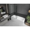 Mexen Cubik cadă dreptunghiulară de 150 x 70 cm cu panouri si paravan cu 1 aripă 90 cm, Model negru - 550315070X9509007070