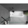 Mexen Cubik cadă dreptunghiulară 150 x 70 cm cu cadru și paravan 1-canata 100 cm, transparent, negru - 550315070X9510000070
