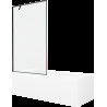 Mexen Cubik cadă dreptunghiulară de 150 x 70 cm cu panouri si paravan cu 1 aripă 100 cm, Model negru - 550315070X9510007070