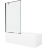 Mexen Cubik téglalap alakú kád 150 x 70 cm burkolattal és 1-szárnyú paravánnal 100 cm, fekete minta - 550315070X9510007070