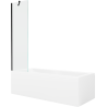 Mexen Cubik téglalap alakú kád 160 x 70 cm burkolattal és 1-szárnyú paravánnal 50 cm, átlátszó, fekete - 550316070X9505000070