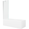 Mexen Cubik téglalap alakú kád 160 x 70 cm burkolattal és 1 szárnyú paravánnal 60 cm, átlátszó, króm