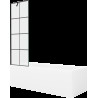 Mexen Cubik cadă dreptunghiulară de 160 x 70 cm cu panouri si paravan cu 1 aripă 60 cm, Model negru - 550316070X9506007077