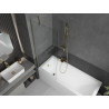 Mexen Cubik cada dreptunghiulară 160 x 70 cm cu panou și paravan cu 1 flgel, 70 cm, transparent, auriu - 550316070X9507000050