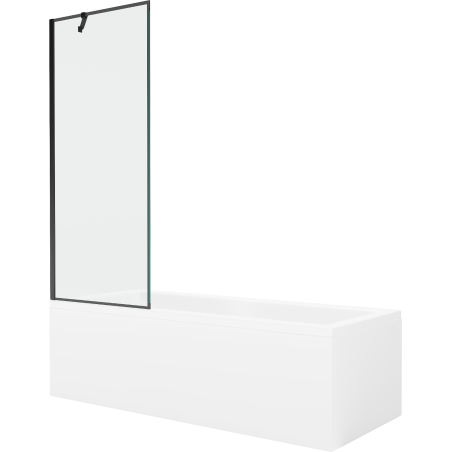 Mexen Cubik 160 x 70 cm-es téglalap alakú kád burkolattal és 1-szárnyas paravánnal 70 cm, fekete mintás