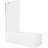 Mexen Cubik téglalap alakú kád 160 x 70 cm burkolattal és 1-szárnyú paravánnal 90 cm, átlátszó, króm