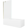 Mexen Cubik téglalap alakú kád 160 x 70 cm burkolattal és 1-szárnyú paravánnal 90 cm, átlátszó, arany - 550316070X9509000050