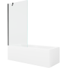 Mexen Cubik cadă dreptunghiulară 160 x 70 cm cu carcasă și ecran cu 1 canat 90 cm, transparent, negru - 550316070X9509000070
