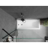 Mexen Cubik cada dreptunghiulară 160 x 70 cm cu panou și paravan 1-canată 100 cm, transparent, negru - 550316070X9510000070