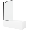 Mexen Cubik téglalap alakú kád 160 x 70 cm burkolattal és 1 szárnyas paravánnal 100 cm, fekete minta - 550316070X9510007070