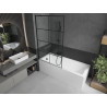 Mexen Cubik téglalap alakú kád 160 x 70 cm burkolattal és 1-szárnyú elválasztóval 100 cm, fekete mintával