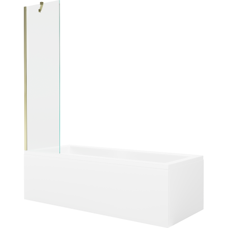 Mexen Cubik téglalap alakú fürdőkád 170 x 70 cm burkolattal és 1-szárnyú paravánnal 50 cm, átlátszó, arany - 550317070X95050000?