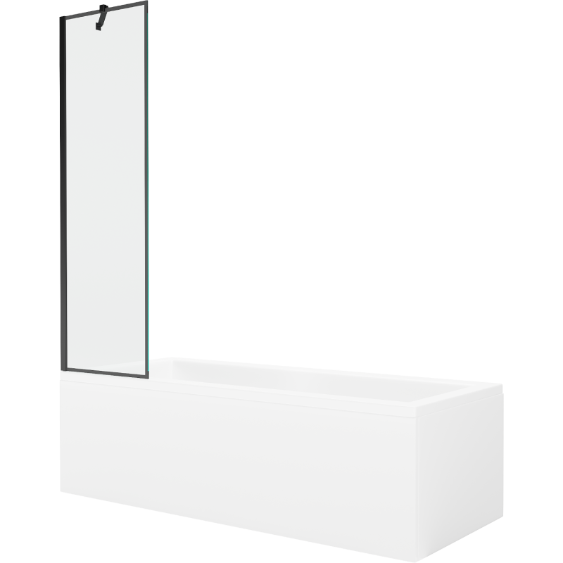 Mexen Cubik 170 x 70 cm téglalap alakú kád burkolattal és 1 szárnyas kádparavánnal 50 cm, Fekete minta - 550317070X9505007070