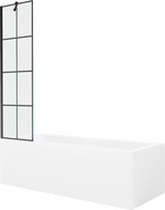 Mexen Cubik téglalap alakú kád 170 x 70 cm burkolattal és 1-szárnyú paravánnal 50 cm, fekete mintázat - 550317070X9505007077