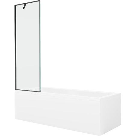 Mexen Cubik téglalap alakú kád 170 x 70 cm burkolattal és 1-szárnyú paravánnal 60 cm, fekete minta - 550317070X9506007070
