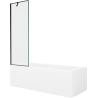 Mexen Cubik téglalap alakú kád 170 x 70 cm burkolattal és 1-szárnyú paravánnal 60 cm, fekete minta - 550317070X9506007070