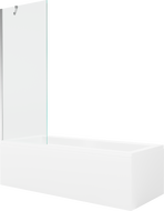 Mexen Cubik cadă dreptunghiulară 170 x 70 cm cu panou frontal și paravan de duș cu 1 ușă de 70 cm, transparent, crom