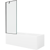 Mexen Cubik 170 x 70 cm-es téglalap alakú kád burkolattal és egyszárnyú paravánnal, fekete minta - 550317070X9507007070