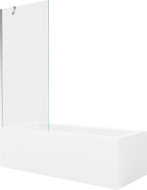 Mexen Cubik téglalap alakú kád 170 x 70 cm burkolattal és 1-szárnyas paravánnal 80 cm, átlátszó, króm - 550317070X9508000001