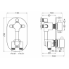 Baterie de cadă-duș termostatică Mexen Kai cu 3 ieșiri, albă - 77602-20