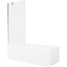 Mexen Cubik cadă dreptunghiulară 170 x 70 cm cu carcasă și paravan cu 1 aripă 80 cm, transparent, auriu