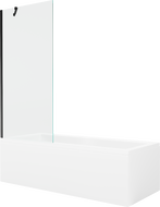 Mexen Cubik téglalap alakú kád 170 x 70 cm burkolattal és 1-szárnyas paravánnal 80 cm, átlátszó, fekete - 550317070X9508000070