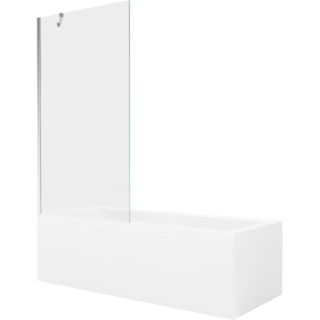 Mexen Cubik 170 x 70 cm-es téglalap alakú kád burkolattal és 1-szárnyas paravánnal 90 cm, átlátszó, króm