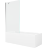 Mexen Cubik cadă dreptunghiulară de 170 x 70 cm cu panouri si paravan cu 1 aripă 90 cm, transparent, crom - 550317070X9509000001