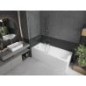 Mexen Cubik cadă dreptunghiulară de 170 x 70 cm cu panouri si paravan cu 1 aripă 90 cm, transparent, crom - 550317070X9509000001