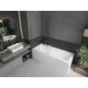 Mexen Cubik cadă dreptunghiulară 170 x 70 cm cu panou și paravan cu 1 canat 90 cm, transparent, auriu - 550317070X9509000050