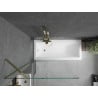 Mexen Cubik cadă dreptunghiulară 170 x 70 cm cu panou și paravan cu 1 canat 90 cm, transparent, auriu - 550317070X9509000050