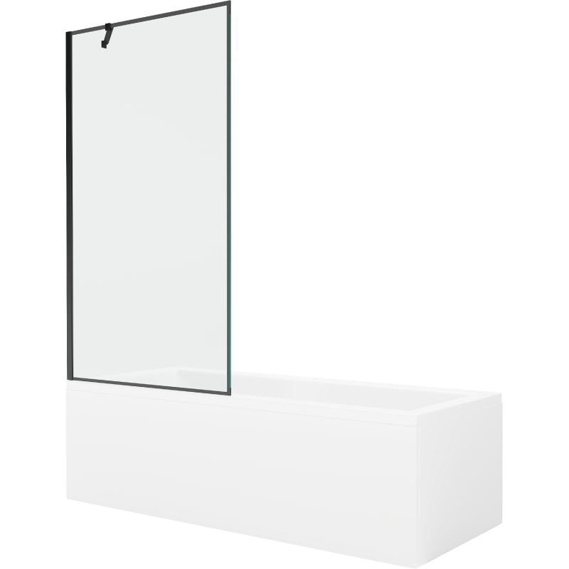 Mexen Cubik téglalap alakú kád 170 x 70 cm burkolattal és 1 szárnyú paravánnal 90 cm, fekete minta - 550317070X9509007070
