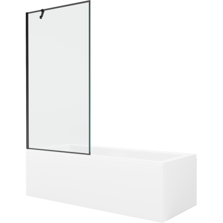 Mexen Cubik téglalap alakú kád 170 x 70 cm burkolattal és 1 szárnyú paravánnal 90 cm, fekete minta - 550317070X9509007070
