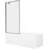 Mexen Cubik cadă dreptunghiulară 170 x 70 cm cu carcasă și paravan cu 1 ușă de 90 cm, model negru - 550317070X9509007070