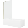 Mexen Cubik cadă dreptunghiulară 170 x 70 cm cu panou și paravan cu 1 aripă 100 cm, transparent, auriu - 550317070X9510000050