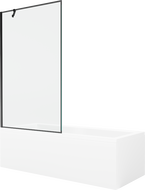 Mexen Cubik téglalap alakú kád 170 x 70 cm burkolattal és 1-szárnyas paravánnal 100 cm, fekete minta