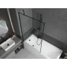 Mexen Cubik cadă dreptunghiulară de 170 x 70 cm cu panouri si paravan cu 1 aripă 100 cm, Model negru - 550317070X9510007070