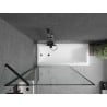 Mexen Cubik cadă dreptunghiulară de 170 x 70 cm cu panouri si paravan cu 1 aripă 100 cm, Model negru - 550317070X9510007070