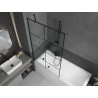 Mexen Cubik cada dreptunghiulară 170 x 70 cm cu carcasă și paravan cu 1 canat 100 cm, model negru - 550317070X9510007077