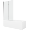 Mexen Cubik cadă dreptunghiulară 170 x 70 cm cu panou și paravan cu 2 canaturi 100 cm, transparent, crom - 550317070X9210020100
